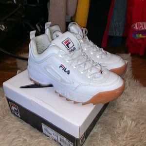 White Fila Disrupters